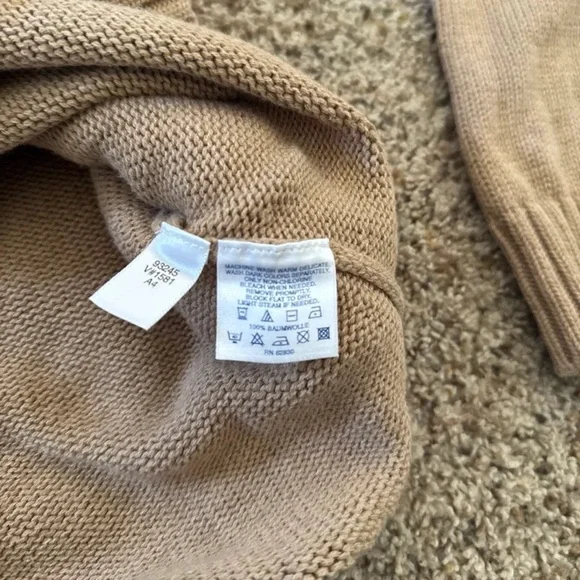 Lands’ End Women's Drifter Raglan Crew Sweater 100% Cotton Size Medium - Picture 10 of 12